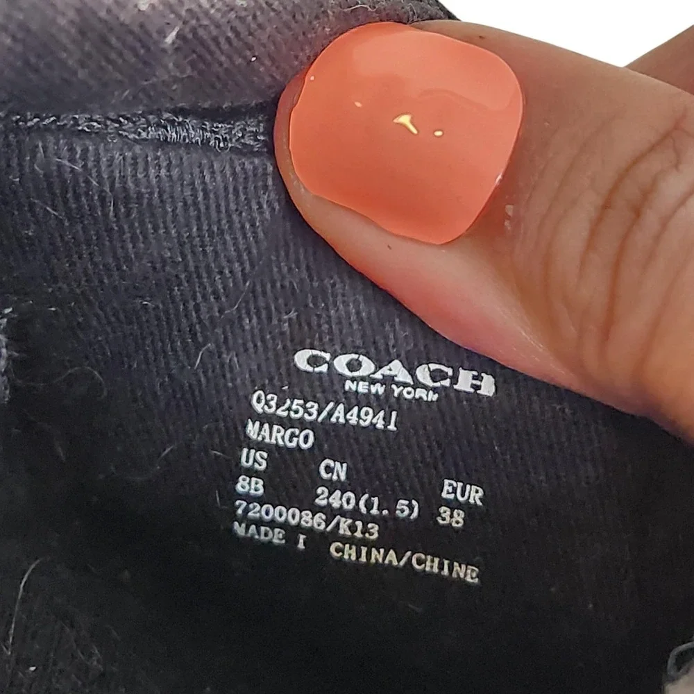COACH Margo Shoes Womens 8 Black Signature Canvas Slip On Sneakers Q3253/A4941